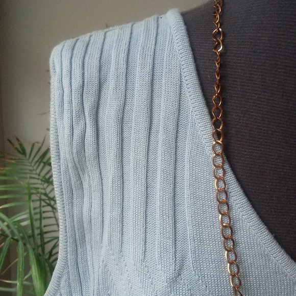 Gloria Vanderbilt Ice Blue Ribbed Shell - Picture 4 of 8